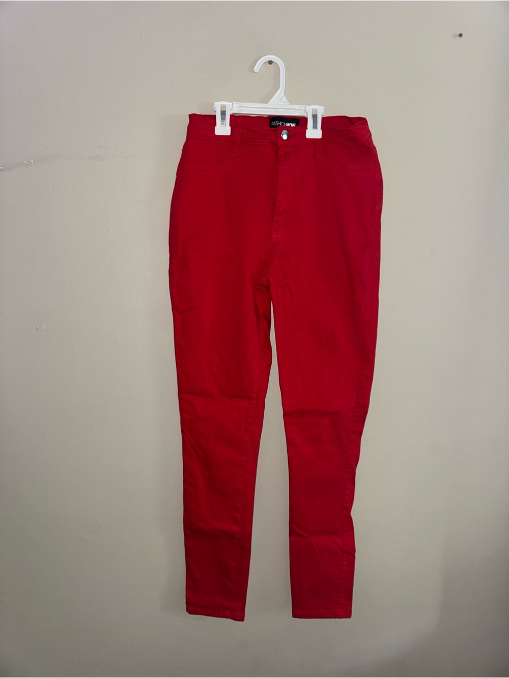 Fashion Nova Women's Skinny Jeans in Bright Red